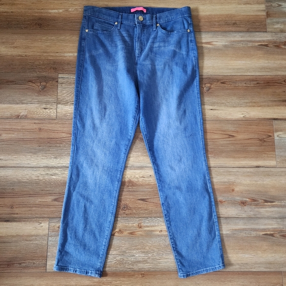 Lilly Pulitzer Jeans Womens 14 Blue South Ocean High Rise Skinny - Picture 1 of 13